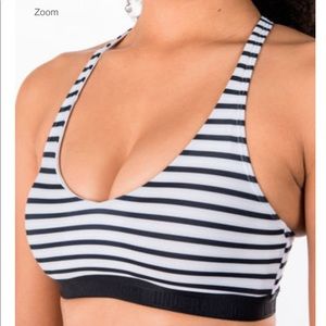 UNDER ARMOUR SportsBra Black/White/Stripe sz:small